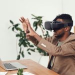 man using vr goggles